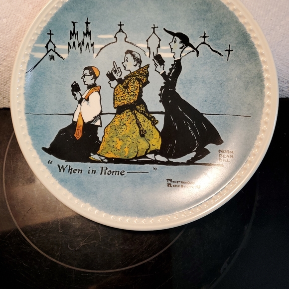 Newell Pottery Accents Norman Rockwell Plate 842e 762 Dia Newell